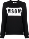 Msgm Logo-print Long-sleeve Sweatshirt In Black