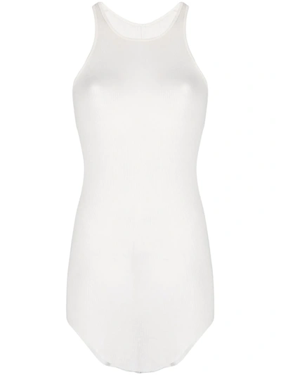 Rick Owens Racerback Curved-hem Tank Top In White