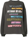 We11 Done Logo Print Sweatshirt - Women's - Cotton/polyester/polyurethane In Grey