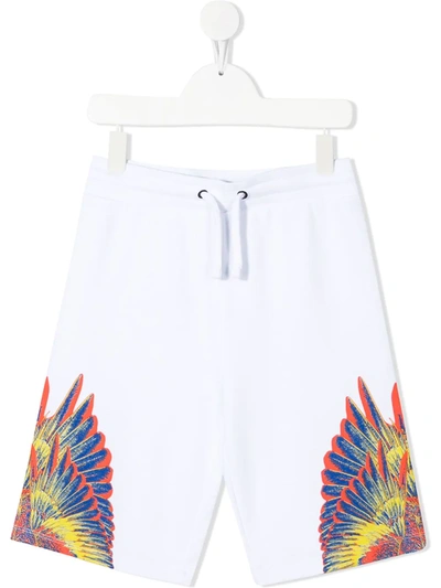 Marcelo Burlon County Of Milan Wings-print Track Shorts In White