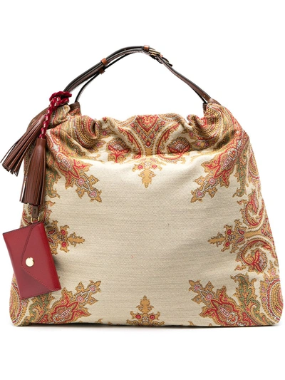 Etro Paisley Tote Bag In Neutrals