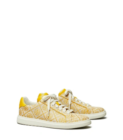 Tory Burch T Monogram Howell Court Sneaker In Goldfinch/goldfinch