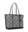 TORY BURCH PERRY T MONOGRAM TRIPLE-COMPARTMENT TOTE,192485800456