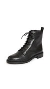 Sam Edelman Nina Leather Combat Boots In Black