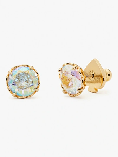 Kate Spade That Sparkle Round Earrings In Clear/gold