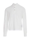 Herno Long Sleeved Polo Jersey Crepe In Bianco