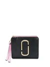 MARC JACOBS COMPACT WALLET IN BICOLOR LEATHER WITH LOGO