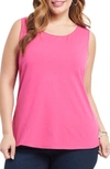 Nic + Zoe Plus Size Easy Perfect Tank In Raspberry