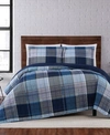 Truly Soft Trey Plaid Twin Xl Quilt Set In Blue