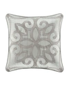 J Queen New York Five Queens Court Nouveau Embellished Decorative Pillow, 18" X 18" In Spa