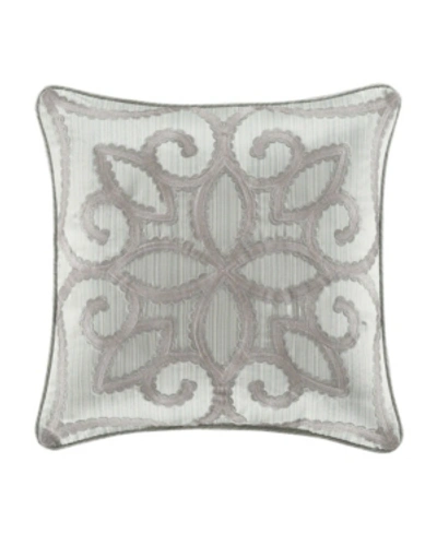 J Queen New York Five Queens Court Nouveau Embellished Decorative Pillow, 18" X 18" In Spa
