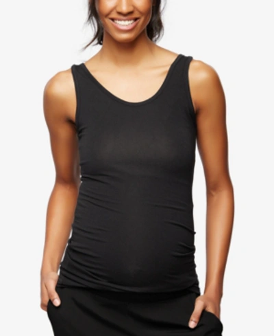 A Pea In The Pod Luxe Ruched Maternity Tank Top In Black X