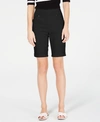 Inc International Concepts Women's Mid Rise Pull-on Bermuda Shorts, Created For Macy's In Deep Black