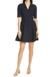 Ted Baker Aleee Collared Knit Skater Dress In Navy