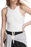 Rag & Bone The Essential Ribbed Stretch-organic Pima Cotton Jersey Tank In White