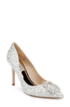 Badgley Mischka Women's Cher Ii Evening Pumps Women's Shoes In Ivory Satin