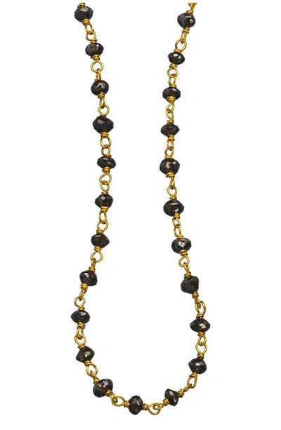 Sethi Couture Black Diamond Wire Wrap Chain Necklace In Yellow Gold