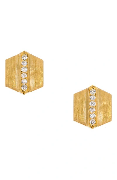 Sethi Couture Maya Stud Earrings In Yellow Gold