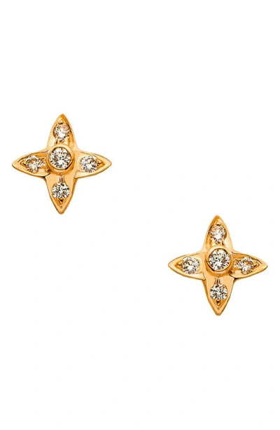 Sethi Couture Lumiere Diamond Stud Earrings In Rose Gold