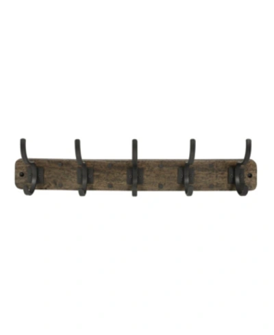 Spectrum Richmond Wall Mount 5-hook Wood Rack In Coffee Bean