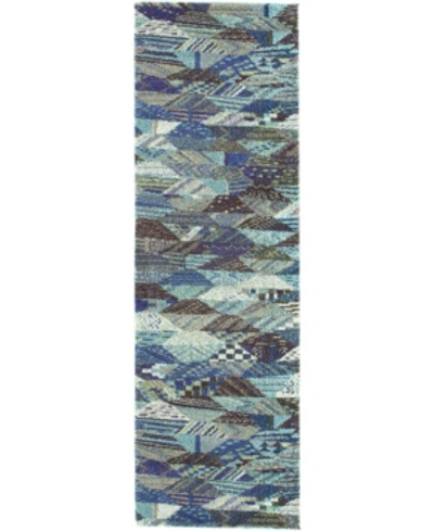 Bridgeport Home Closeout! Bayshore Home Arcata Arc4 2' 2" X 6' 7" Runner Area Rug In Blue