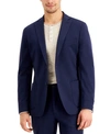 Calvin Klein Mens Slim Fit Stretch Navy Blue Suit Separates In Black
