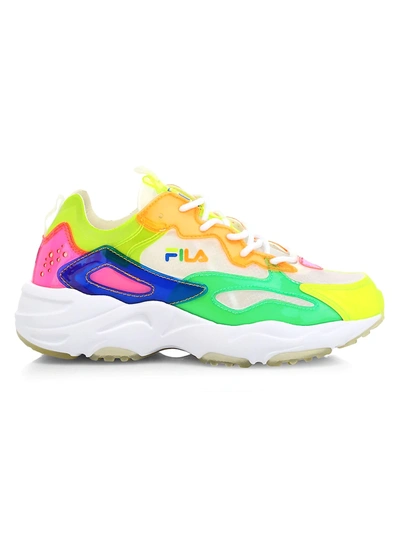 Fila Ray Tracer Patchwork Neon Sneakers In Knockout