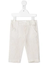 IL GUFO EMBROIDERED LOGO STRIPED TROUSERS