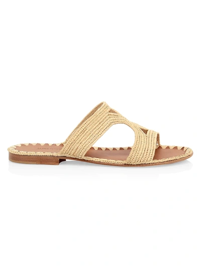 Carrie Forbes Raffia Cutout Slides In Natural