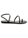 Ancient Greek Sandals Apli Eleftheria Crystal-embellished Leather Sandals In Black