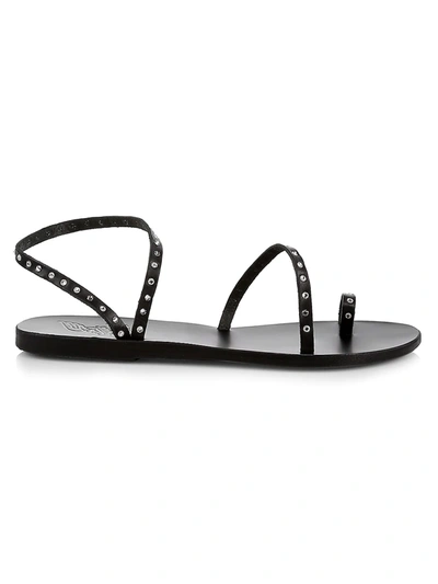 Ancient Greek Sandals Apli Eleftheria Swarovski Crystal-embellished Pvc Sandals In Black Metallic