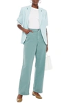 Brunello Cucinelli Bead-embellished High-rise Straight-leg Jeans In Grey Green