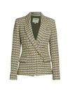 L AGENCE KENZIE TWEED DOUBLE-BREASTED BLAZER,400012362989