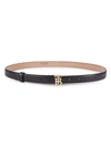 Burberry Leather Belt With Tb Buckle In Black