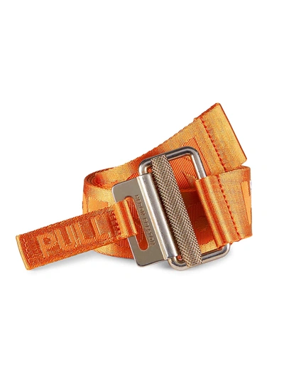 Heron Preston Tape Logo Patch Detail Belt In Orange Gold