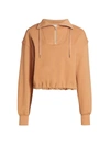 Jonathan Simkhai Standard Zella Cropped Half-zip Terry Sweatshirt In Light Brown