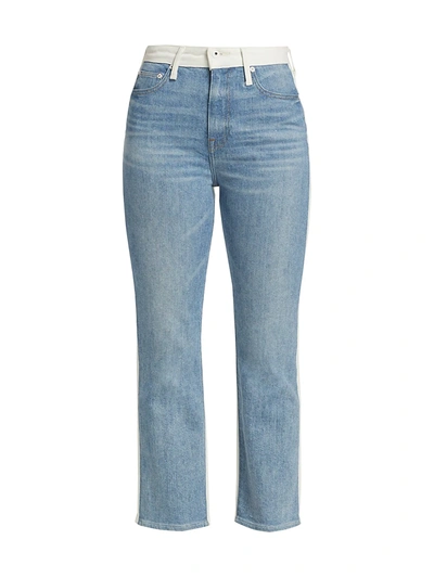 Jonathan Simkhai Standard Women's River High-rise Straight-leg Jeans In Two Toned Pismo