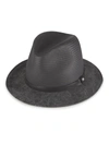 Rag & Bone Floppy Brim Straw & Canvas Fedora In Black