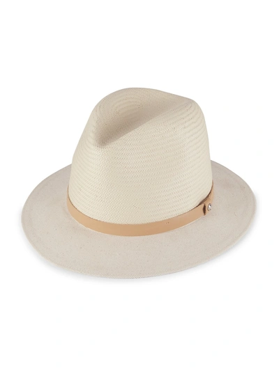 Rag & Bone Women's Floppy Brim Straw & Canvas Fedora In Ivry