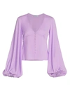 ADRIANA IGLESIAS INMA STRETCH-SILK BUTTON BLOUSE,400013658058