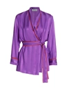 ADRIANA IGLESIAS WALDORF PIPED SILK PAJAMA TOP,400013658180