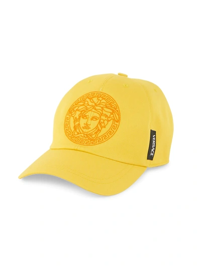Versace Medusa Logo Baseball Cap In Yellow
