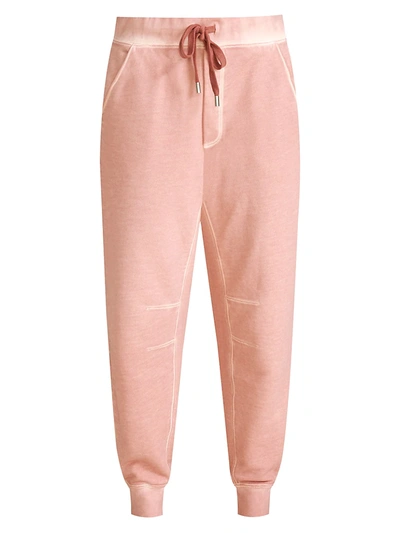 Veronica Beard Preslee French Pima Cotton-terry Track Trousers In Pink