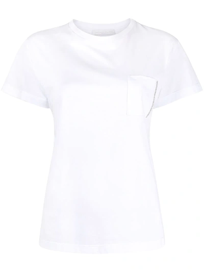 Fabiana Filippi Bead-detail Pocket T-shirt In White