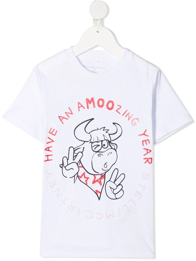 Stella Mccartney Kids' Lunar New Year Ox Print T-shirt In White