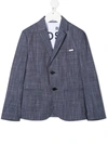 BOSSWEAR LOGO-PLAQUE SINGLE-BREASTED BLAZER