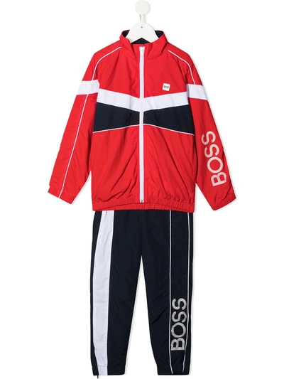 Bosswear Kids' Logo-print Tracksuit Set In Red