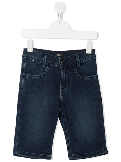 Bosswear Kids' Denim Bermuda Shorts In Blue