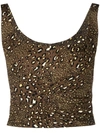 VERSACE LEOPARD PRINT CROPPED TOP