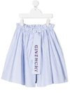 GIVENCHY TEEN EMBROIDERED STRIPED SKIRT